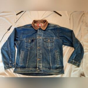 Marlboro Country Store Jacket Mens XL Blue Denim Trucker Cowboy Cigs Vtg 90s